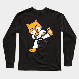 Cute Karate Fighting Fox/Wolf Animal Long Sleeve T-Shirt